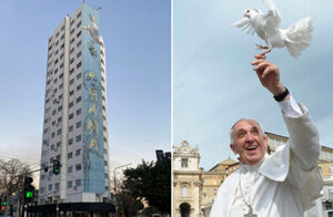 Pinceladas de Caseros forjan el mural más grande del mundo en homenaje al Papa Francisco.